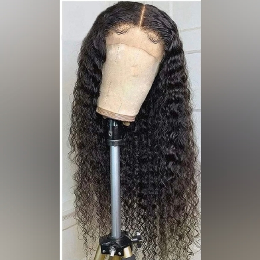 Glueless Water Wave Human Hair Lace front Wig